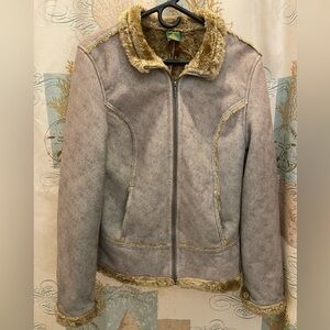 CABELAS Faux Fur Suede Sport Outdoor Barn Utility Hunting Jacket Coat Med Brown